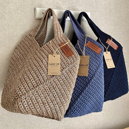 Crochet Tote Bag Pattern Reusable Grocery Bag, Tote Bag Crochet Pattern PDF Aesthetic Bag, Large Crochet Beach Bag