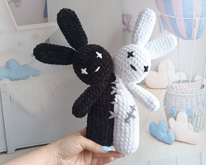 Bad bunny Two Headed Plushie crochet pattern Amigurumi tutorial PDF in English