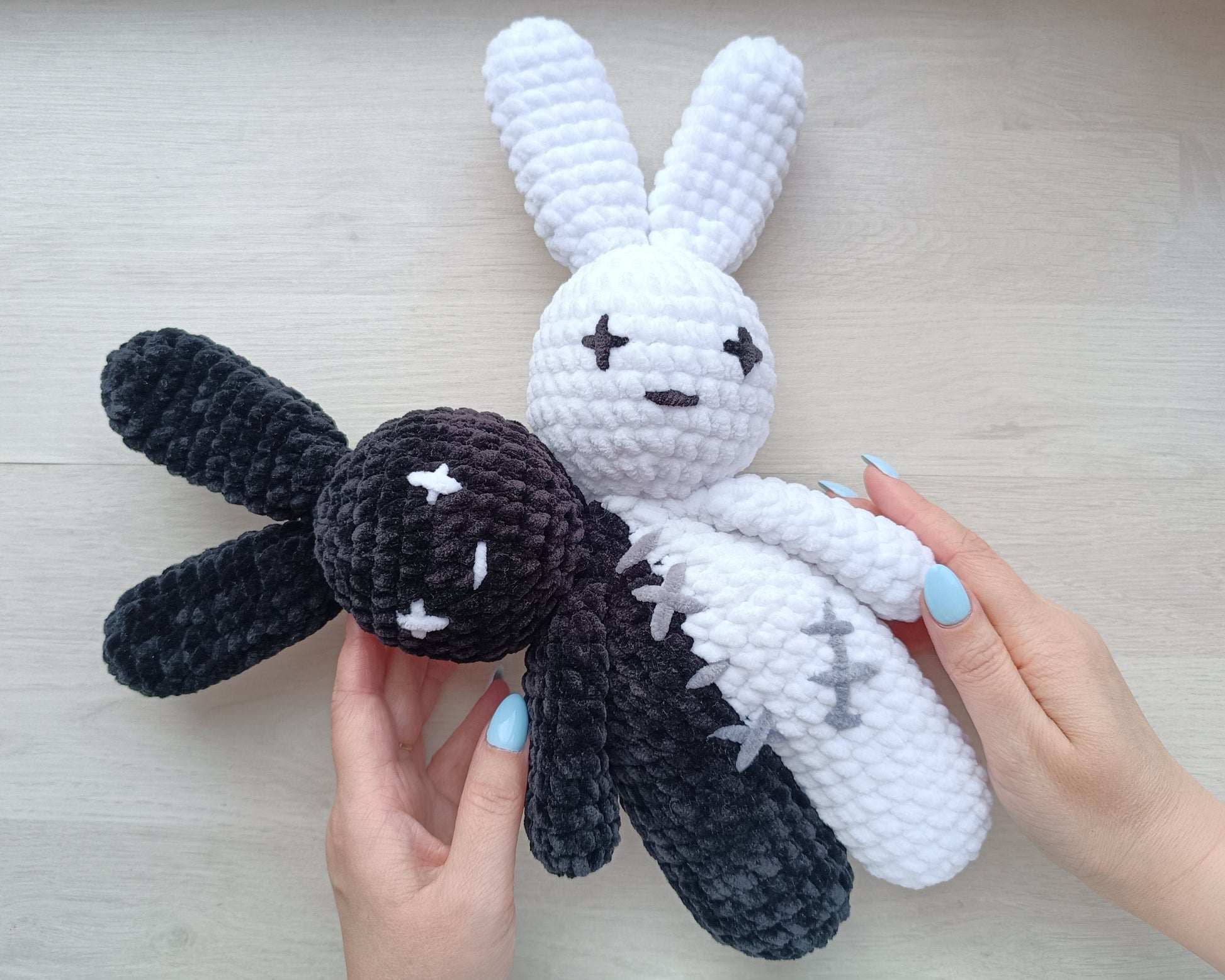Bad bunny Two Headed Plushie crochet pattern Amigurumi tutorial PDF in English