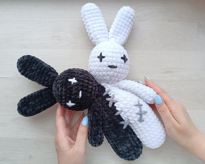 Bad bunny Two Headed Plushie crochet pattern Amigurumi tutorial PDF in English
