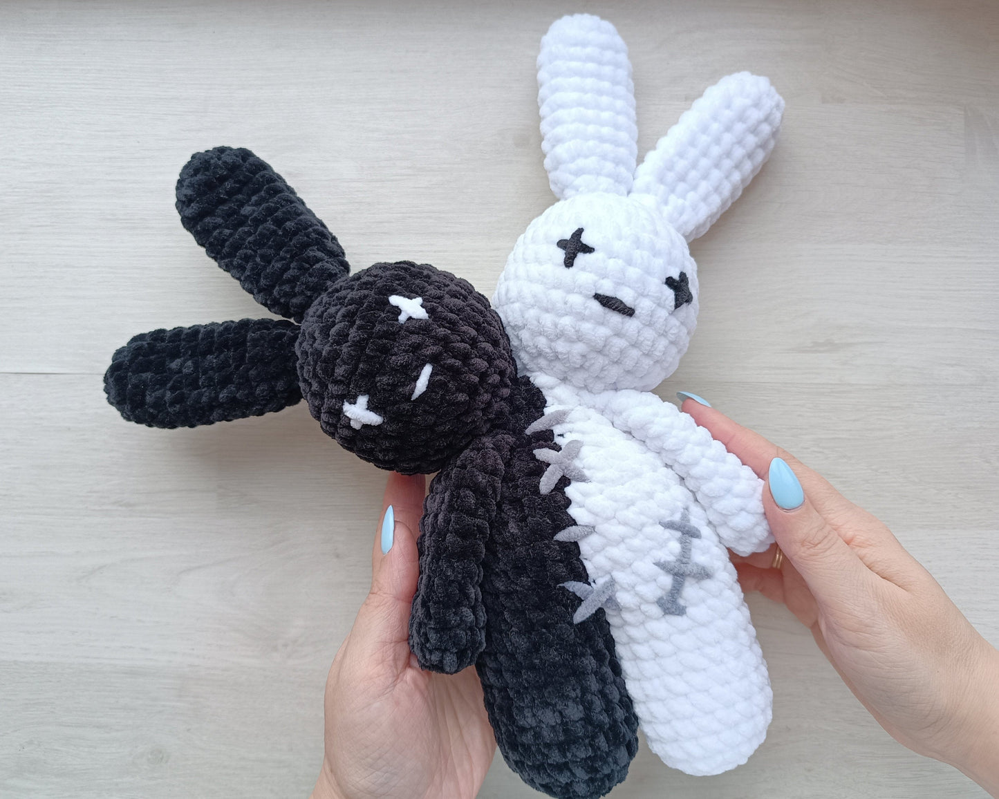 Bad bunny Two Headed Plushie crochet pattern Amigurumi tutorial PDF in English