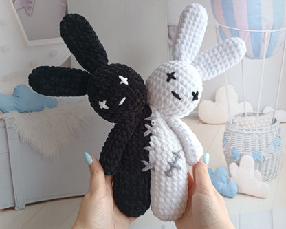 Bad bunny Two Headed Plushie crochet pattern Amigurumi tutorial PDF in English