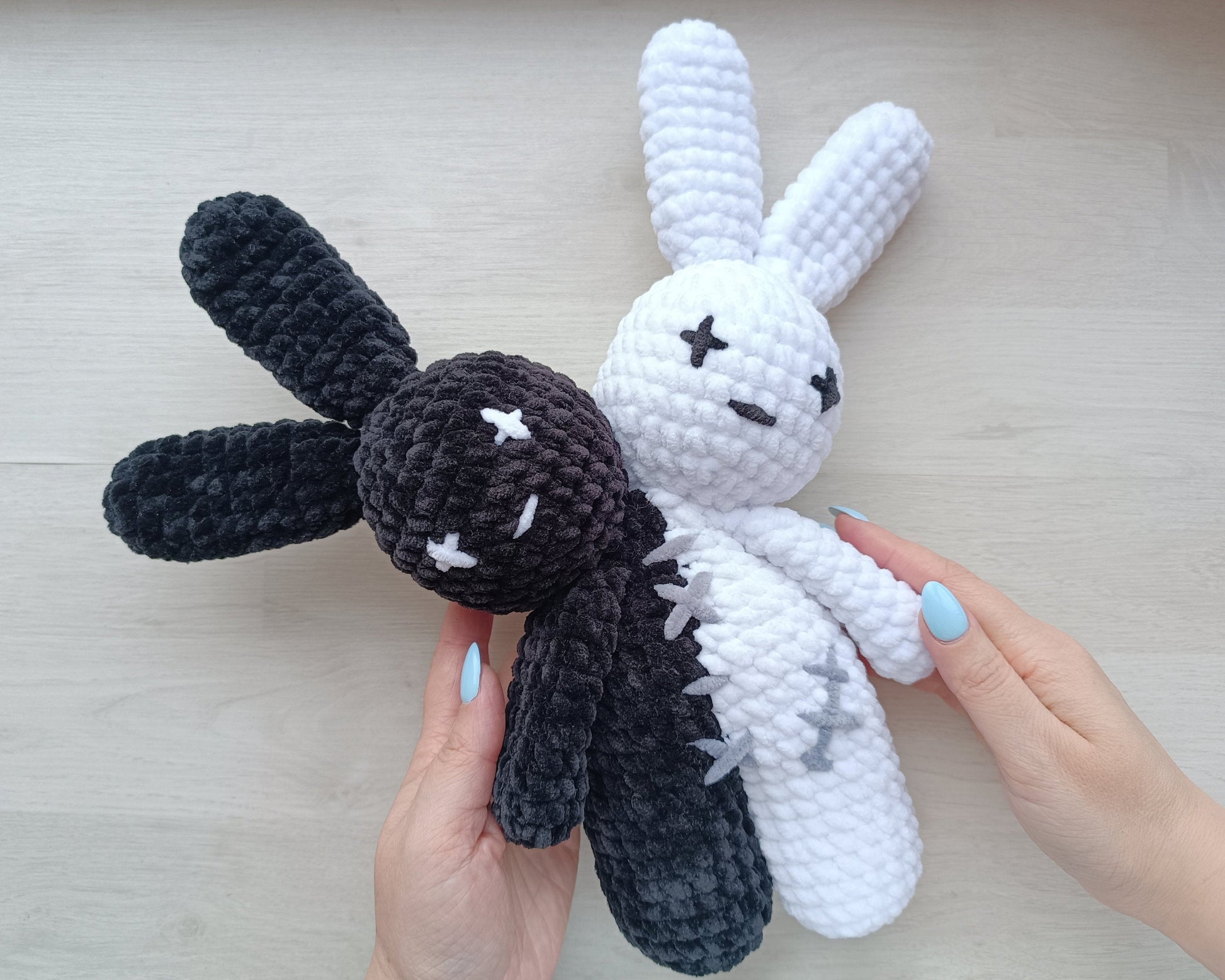 Bad bunny Two Headed Plushie crochet pattern Amigurumi tutorial PDF in English