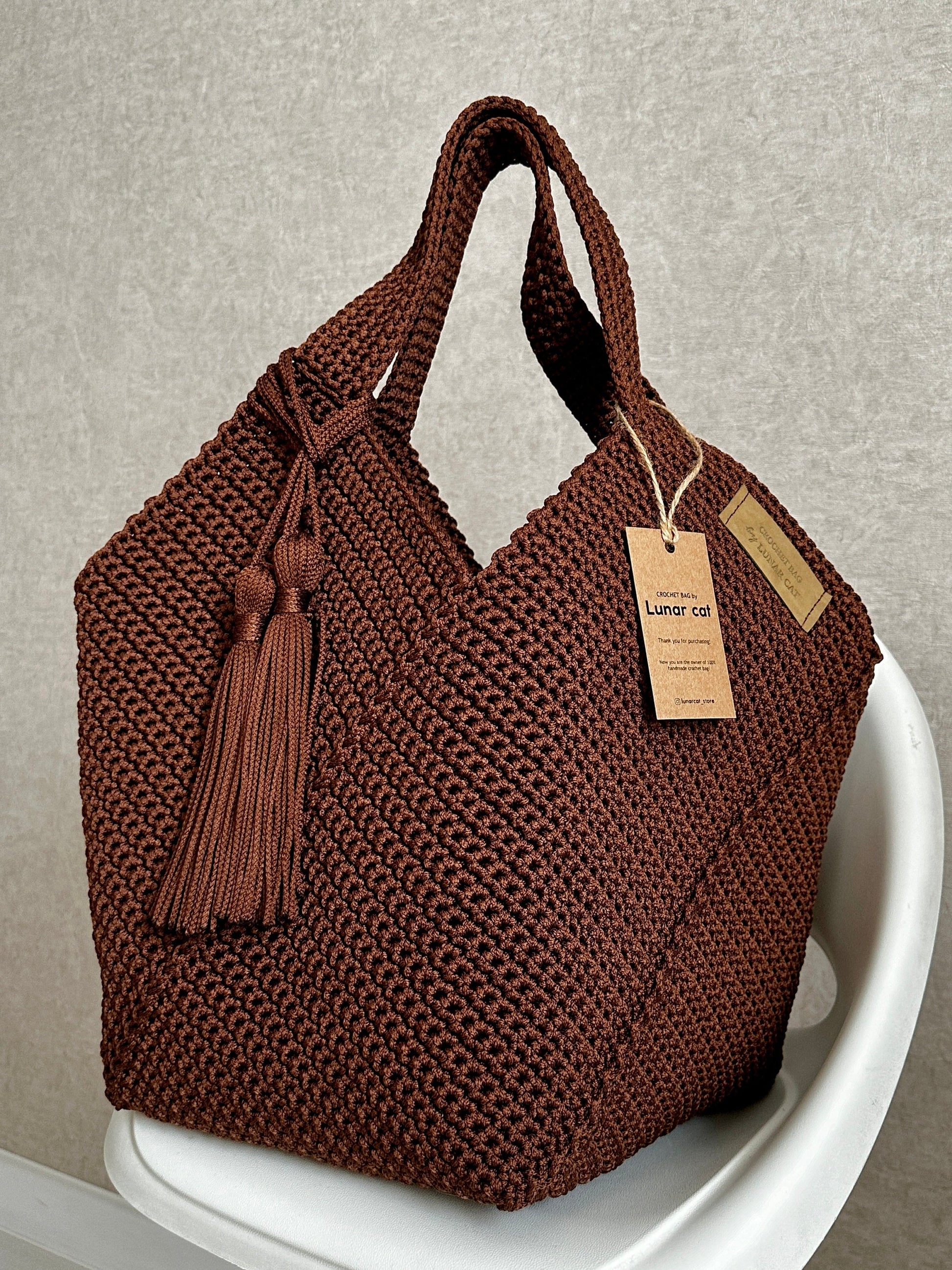 Crochet Tote Bag Pattern Reusable Grocery Bag, Tote Bag Crochet Pattern PDF Aesthetic Bag, Large Crochet Beach Bag