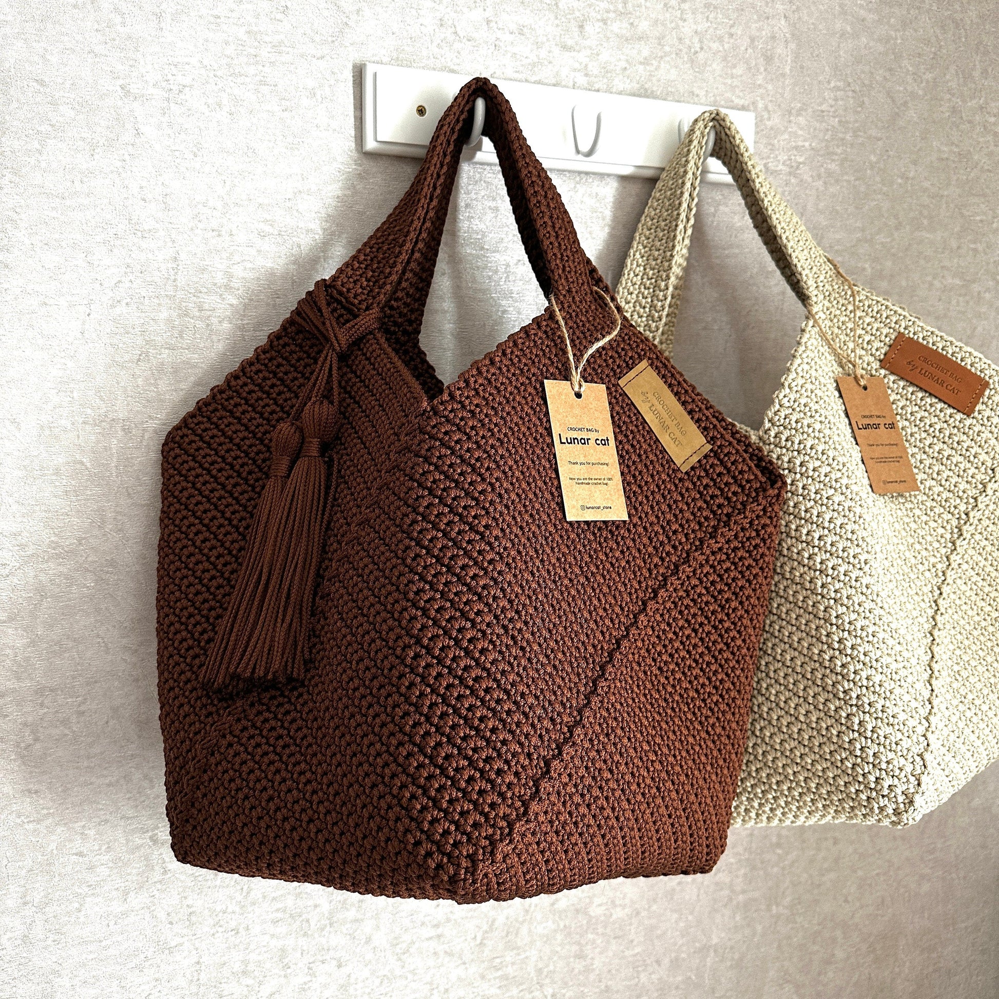 Crochet Tote Bag Pattern Reusable Grocery Bag, Tote Bag Crochet Pattern PDF Aesthetic Bag, Large Crochet Beach Bag