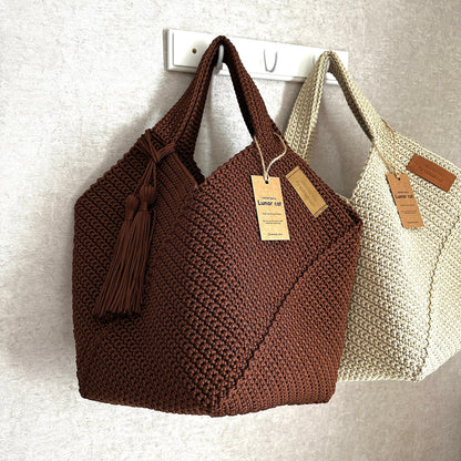 Crochet Tote Bag Pattern Reusable Grocery Bag, Tote Bag Crochet Pattern PDF Aesthetic Bag, Large Crochet Beach Bag