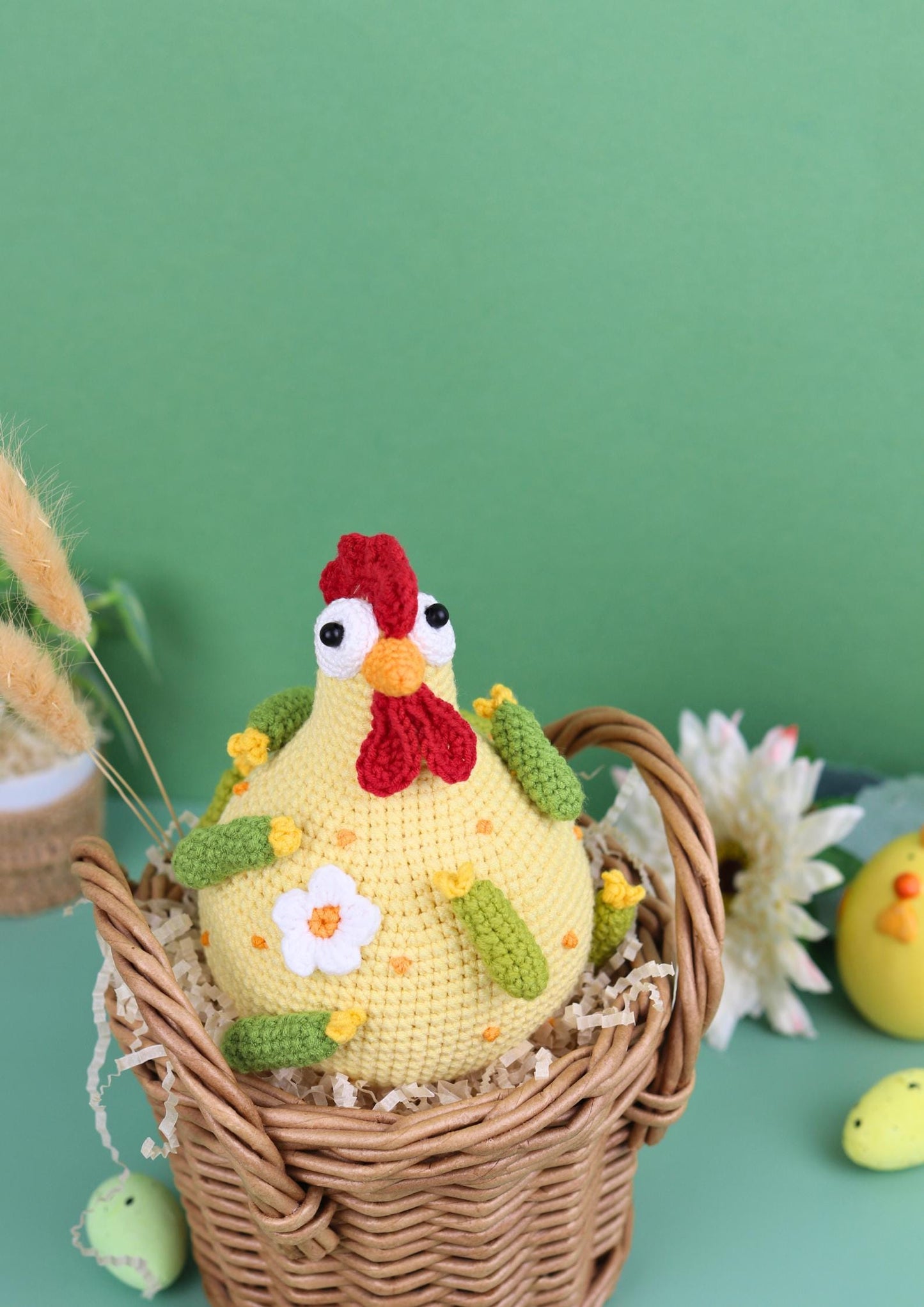 Crochet Chicken Amigurumi Pattern - Adorable DIY Crochet Hens, Easter Chick Toy, Cute Farm Animal PDF Tutorial, Spring Decor, Easy Crochet