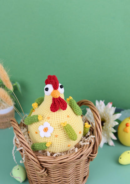 Crochet Chicken Amigurumi Pattern - Adorable DIY Crochet Hens, Easter Chick Toy, Cute Farm Animal PDF Tutorial, Spring Decor, Easy Crochet