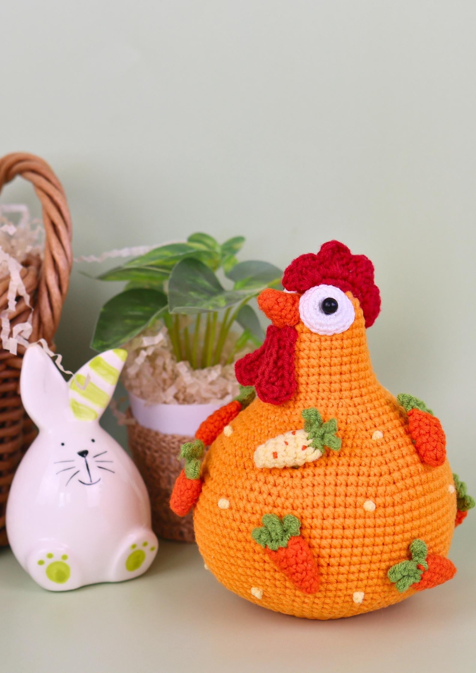Crochet Chicken Amigurumi Pattern - Adorable DIY Crochet Hens, Easter Chick Toy, Cute Farm Animal PDF Tutorial, Spring Decor, Easy Crochet